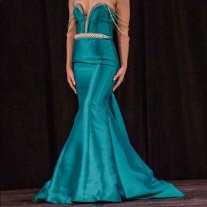 Emerald Jovani Gown with custom added beading